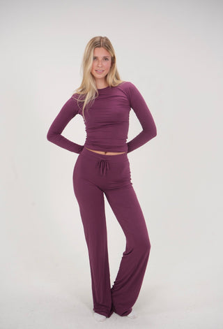 Plum Straight Lounge Set Longsleeve