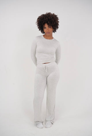 Heather Grey Straight Leg Set Longsleeve