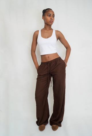 Chocolate Linen Pant