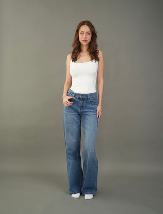 Jazmine Mid Rise Straight Leg Denim