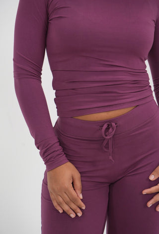 Plum Straight Lounge Set Longsleeve