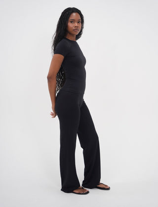 Black Short Sleeve Wide Set