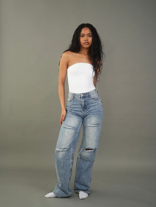 Medium Wash Ripped Denim