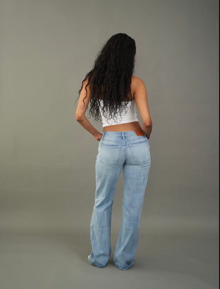 Aaliyah Low-Rise Ripped Denim