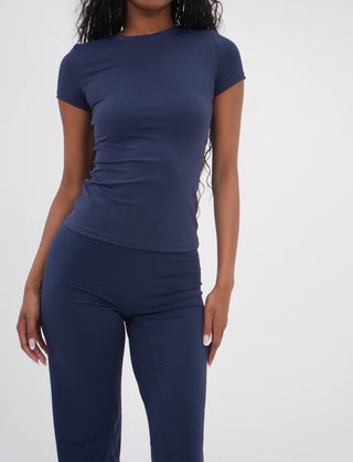 Navy Short Sleeve Wide Set