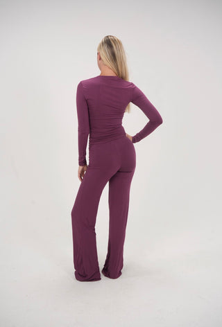 Plum Straight Lounge Set Longsleeve