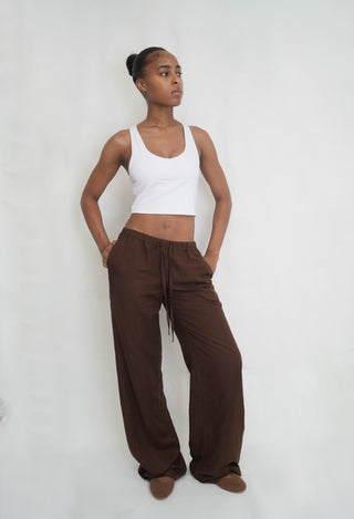 Chocolate Linen Pant