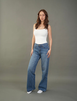 Jazmine Mid Rise Straight Leg Denim