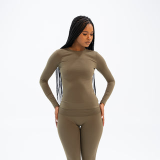 Olive Long Sleeve Foldover Set