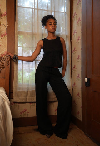 Black Linen Pant