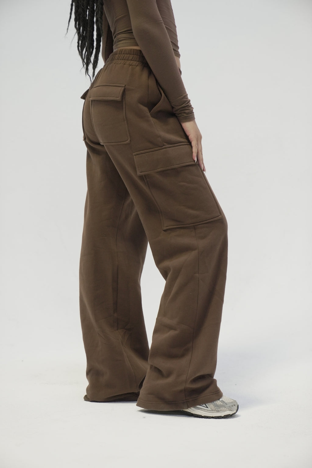 Brown Cargo Sweat Pant