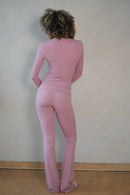 Dusty Rose Long Sleeve Foldover Set