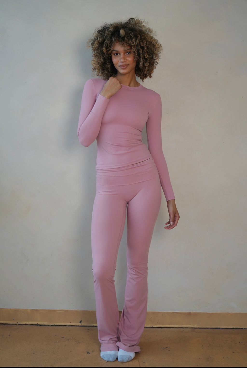 Dusty Rose Long Sleeve Foldover Set