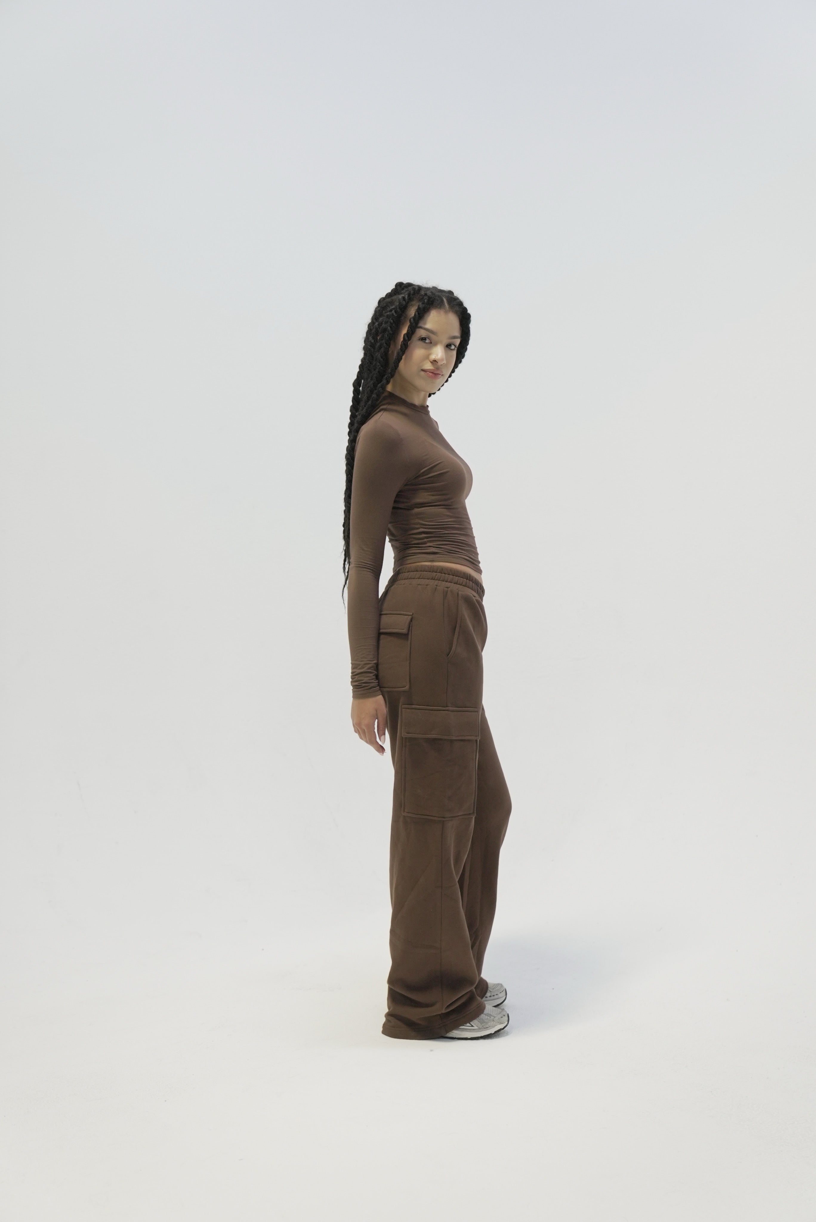 Brown Cargo Sweat Pant