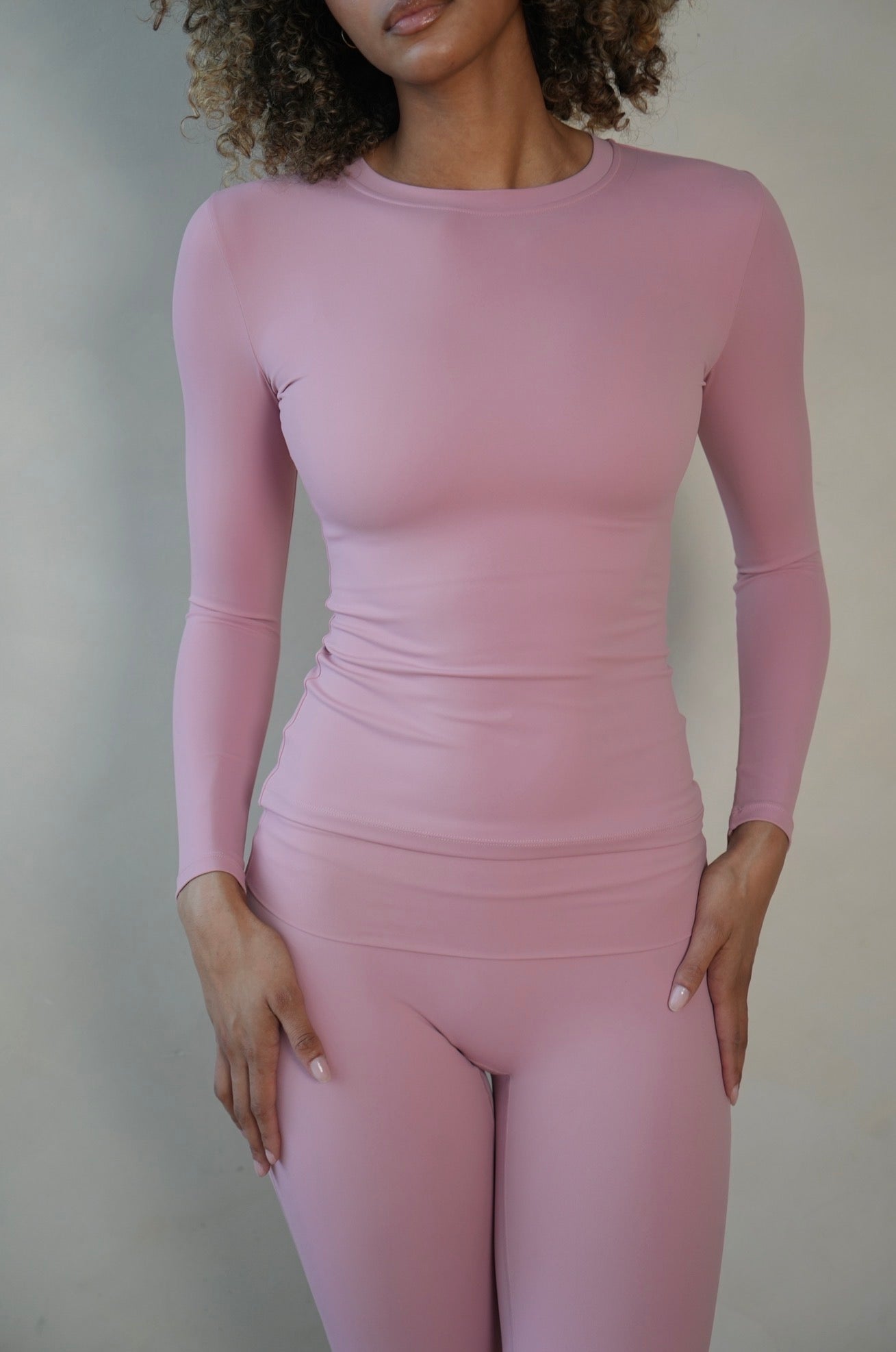 Dusty Rose Long Sleeve Foldover Set