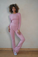 Dusty Rose Long Sleeve Foldover Set