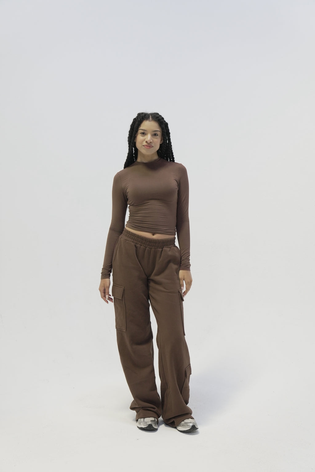 Brown Cargo Sweat Pant
