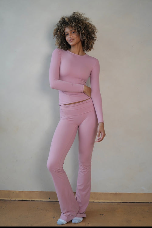 Dusty Rose Long Sleeve Foldover Set