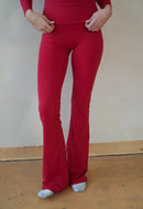 Cranberry Red Long Sleeve Foldover Set