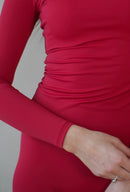 Cranberry Red Long Sleeve Foldover Set