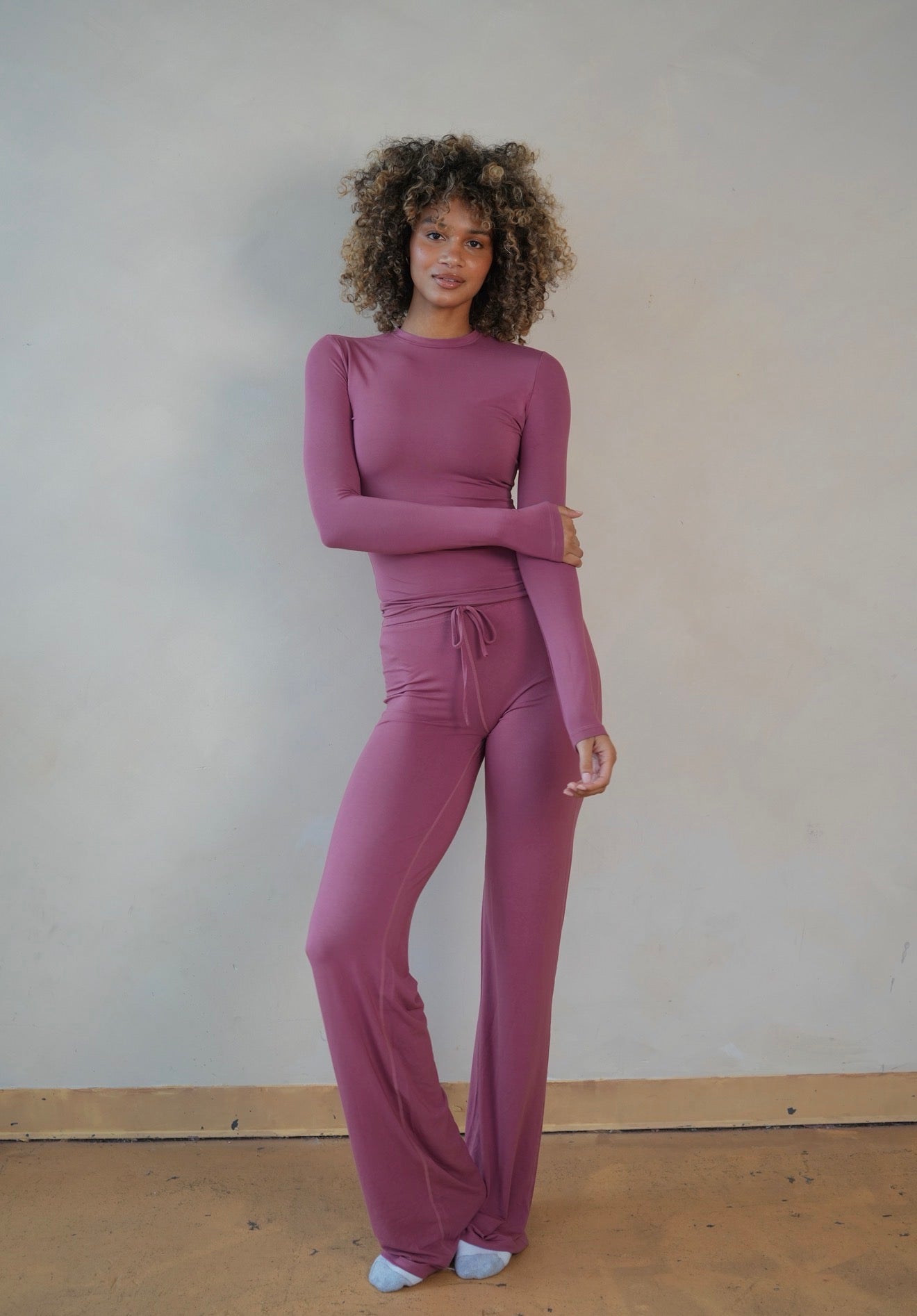 Mauve Straight Leg Lounge Set