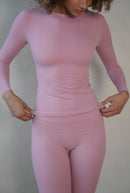 Dusty Rose Long Sleeve Foldover Set
