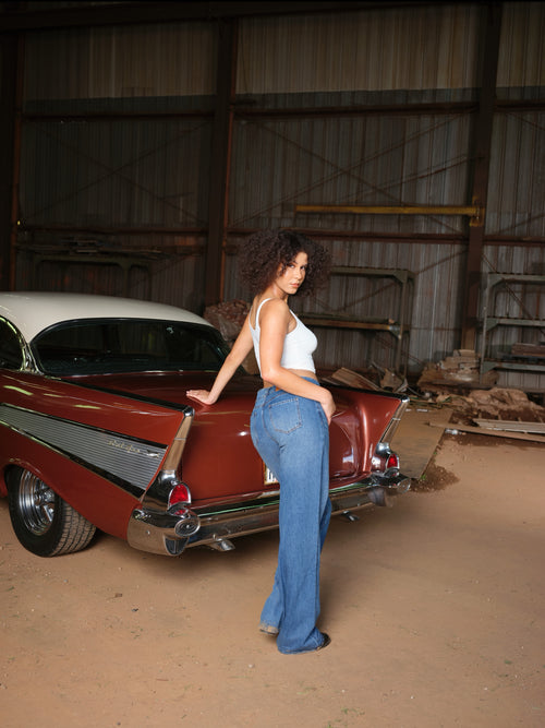Jazmine Mid Rise Straight Leg Denim