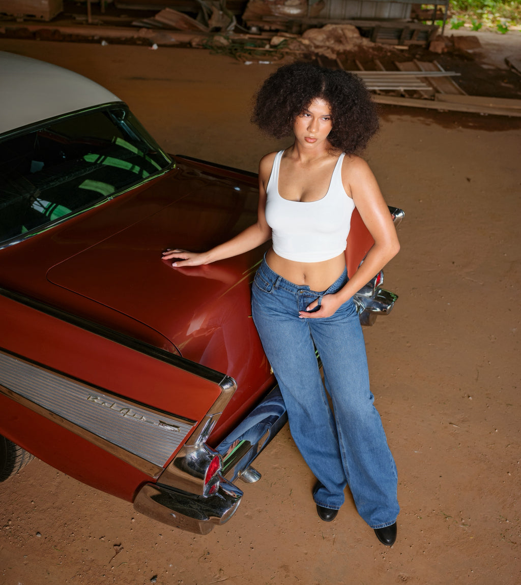 Jazmine Mid Rise Straight Leg Denim
