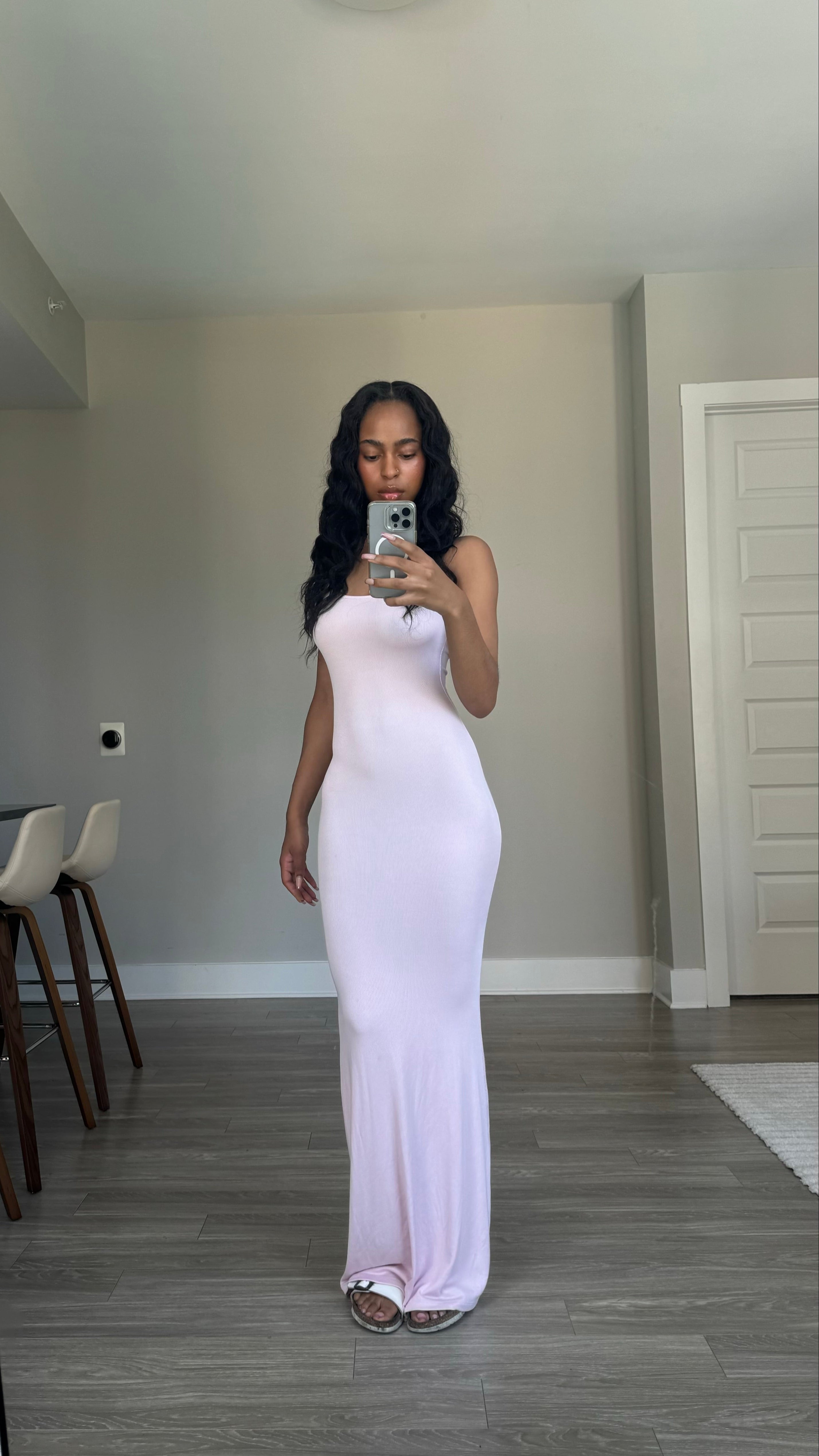 Soft Pink Slip Dress