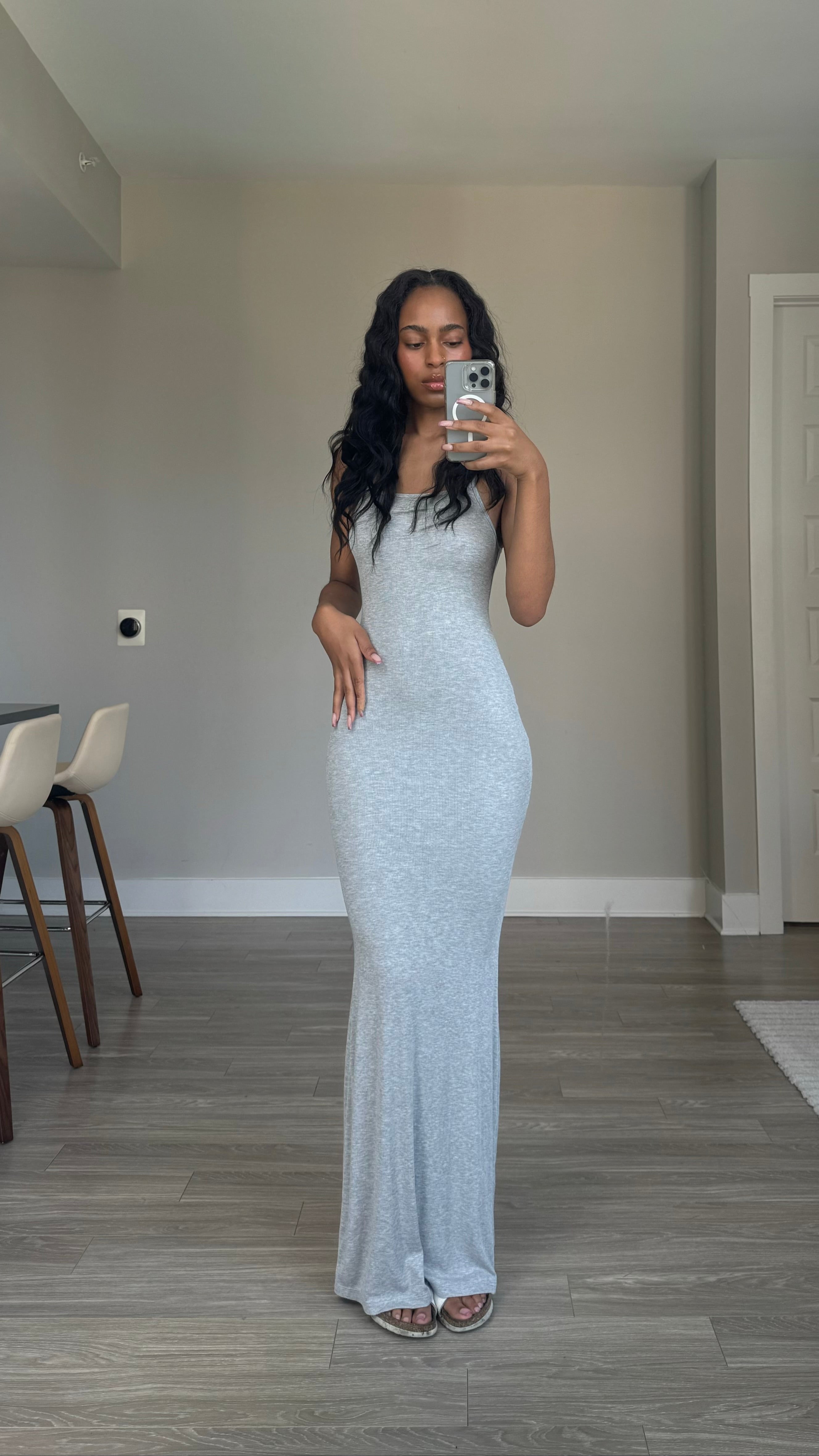 Heather Grey Slip Dress