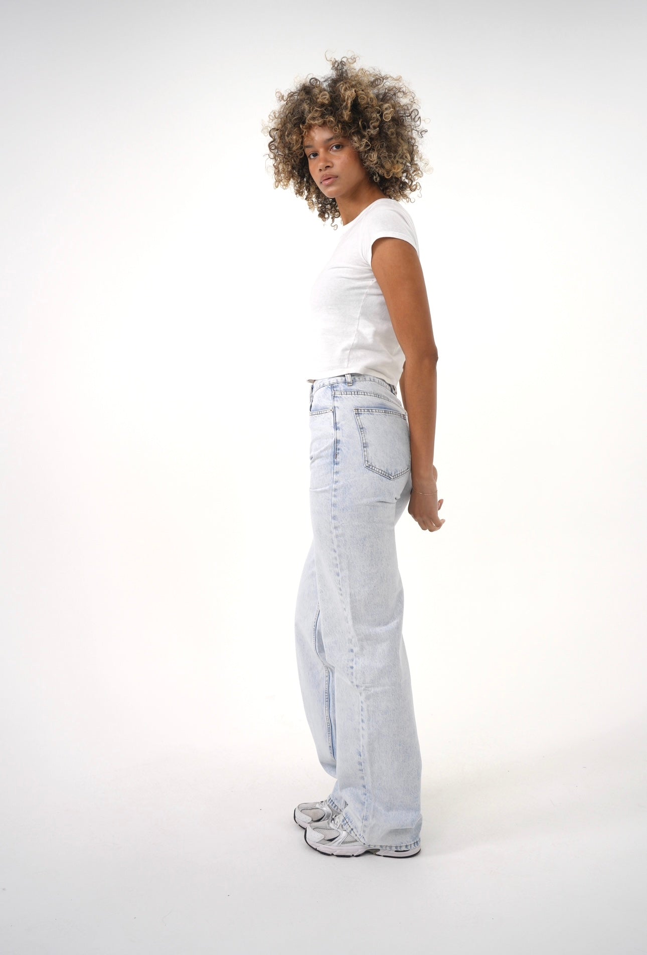 Light Blue Wash Slanted Crotch Denim