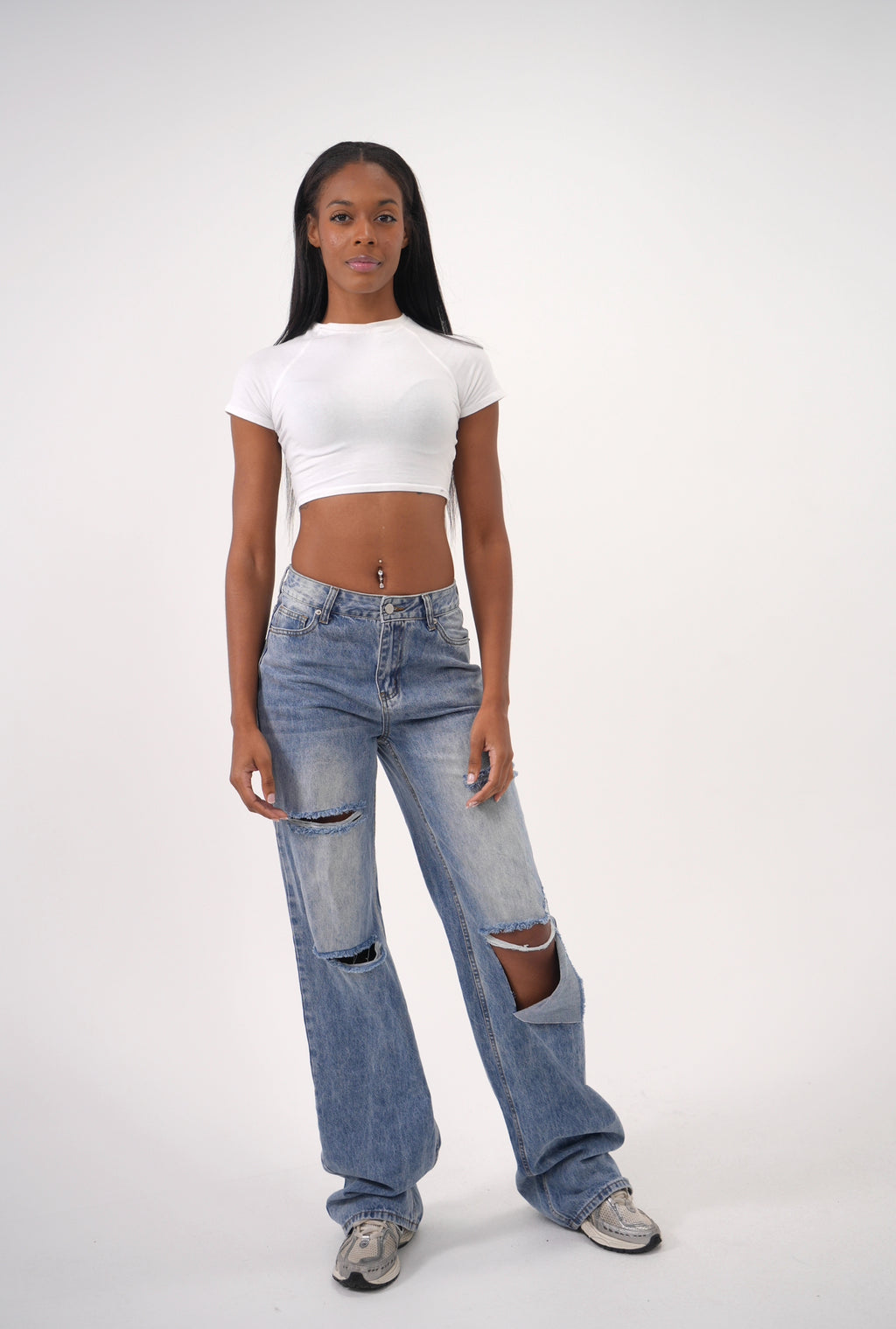 Medium Wash Ripped Denim