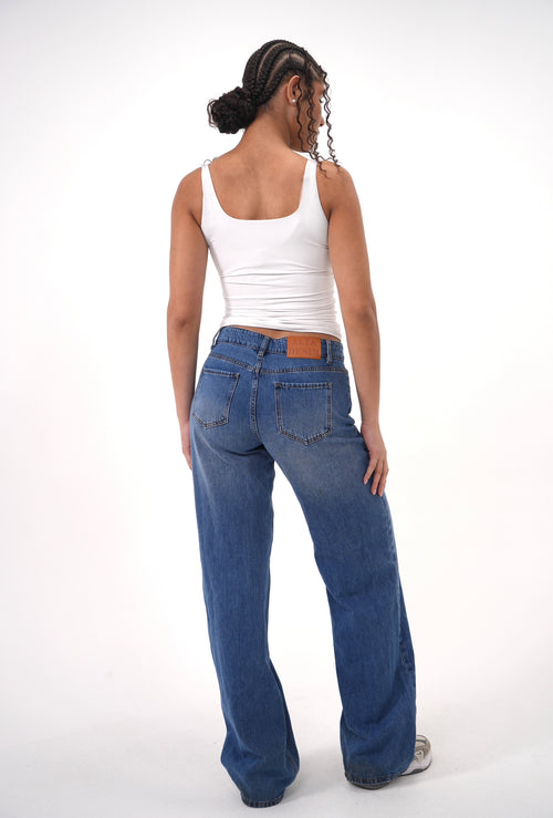 Jazmine Mid Rise Straight Leg Denim