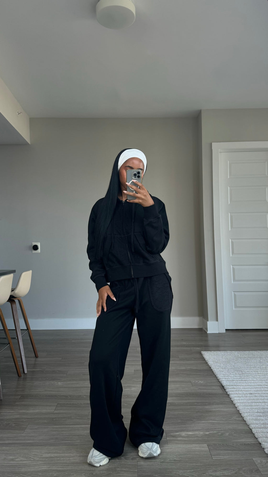 Black Baggy Sweat Set