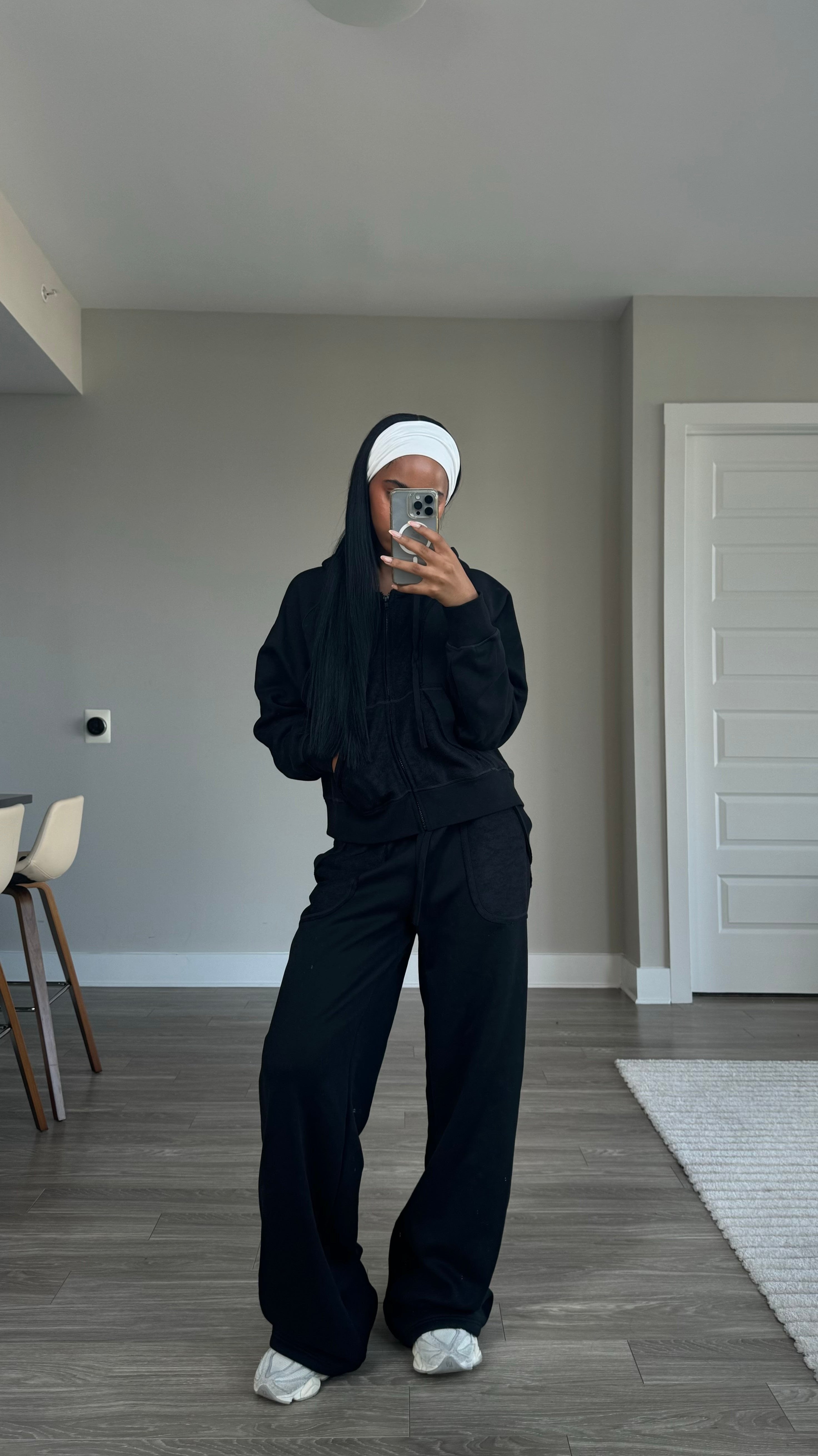 Black Baggy Sweat Set