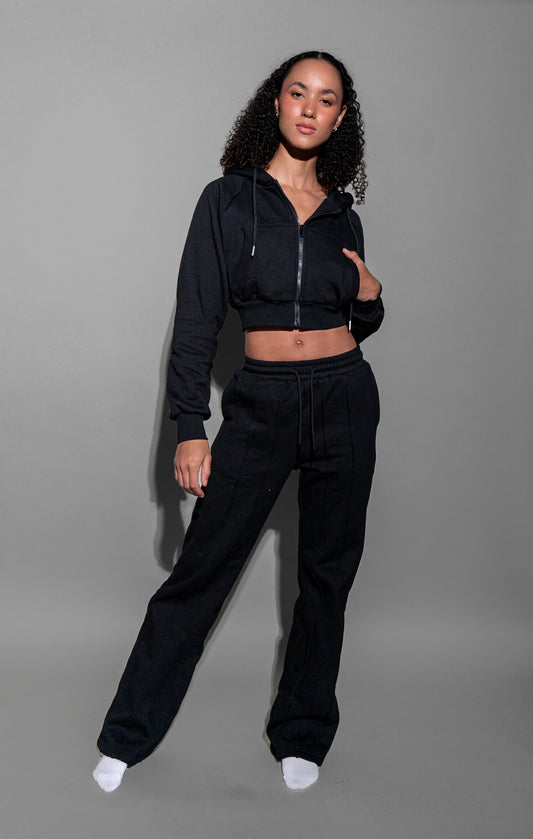 Cropped Jacket Sweat Set